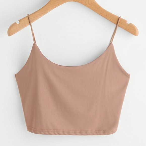 SHEIN Tops - Shein | Dusty Rose Solid Cropped Cami Top